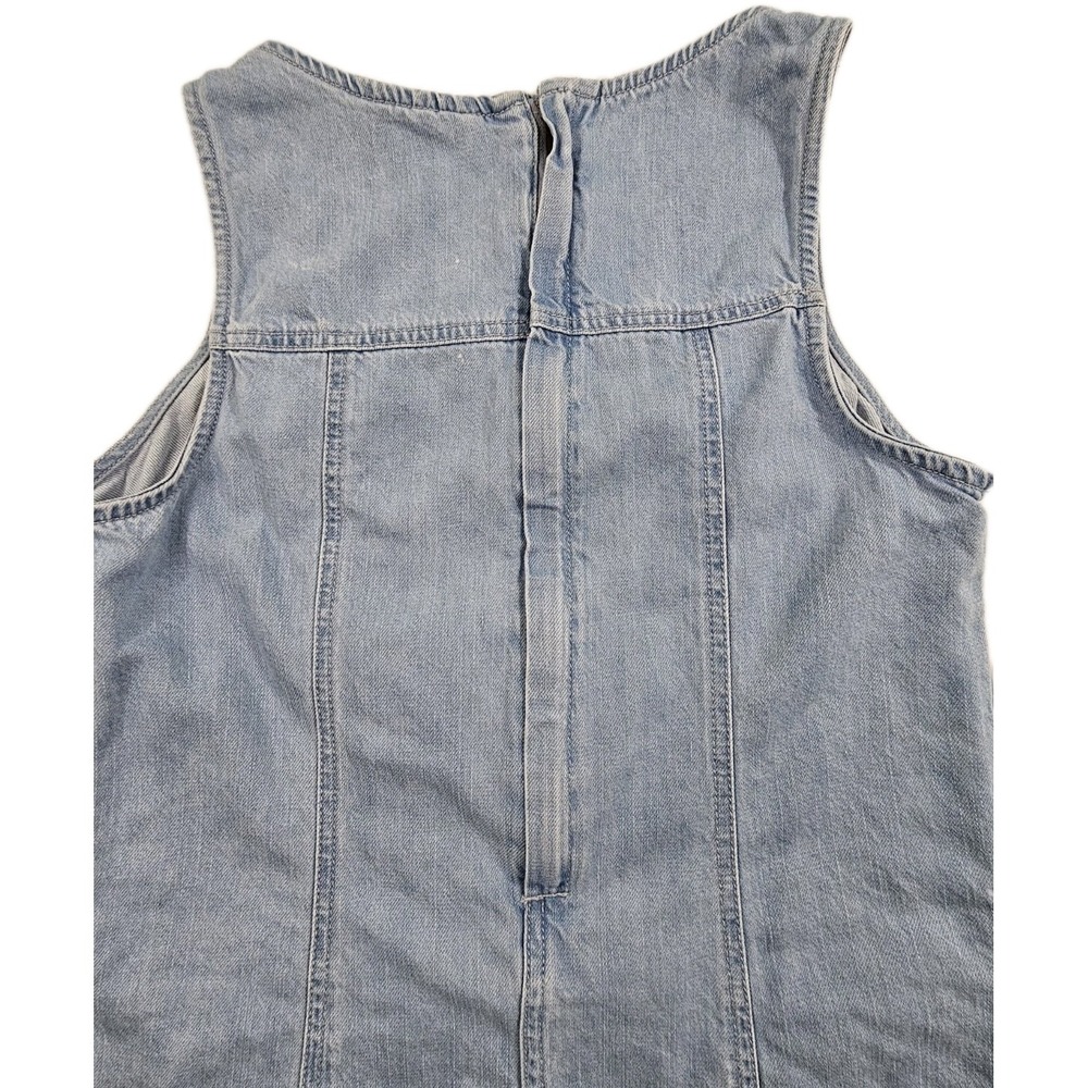 Time And Tru Denim Shift Mini Dress Womens S(4-6) Ladies Light Blue Sleeveless - Picture 6 of 9